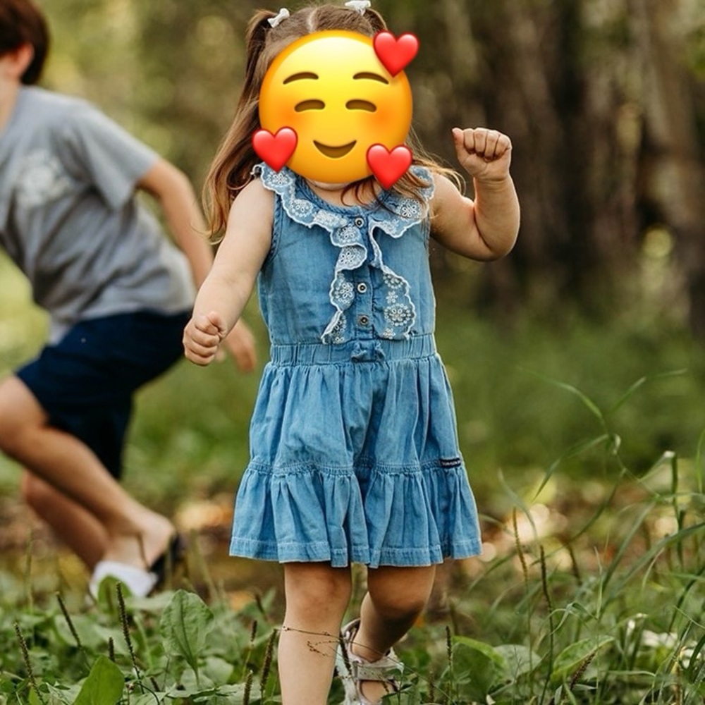 Calvin Klein Blue Denim Look Kids Dress